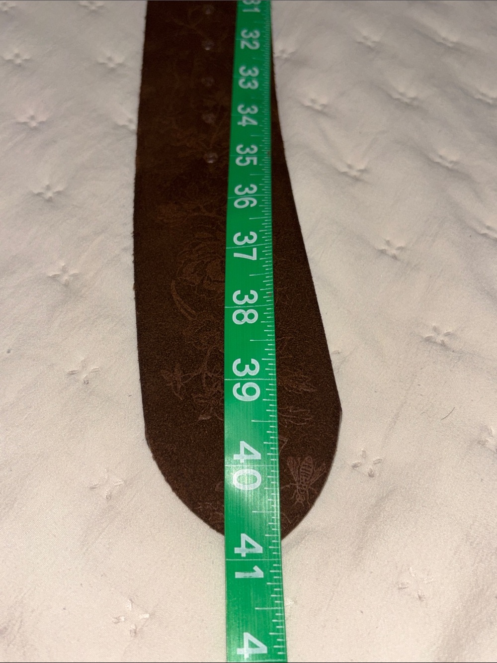 Weekend MaxMara Brown Suede Leather Belt with Brass Buckle Size M - Picture 5 of 6